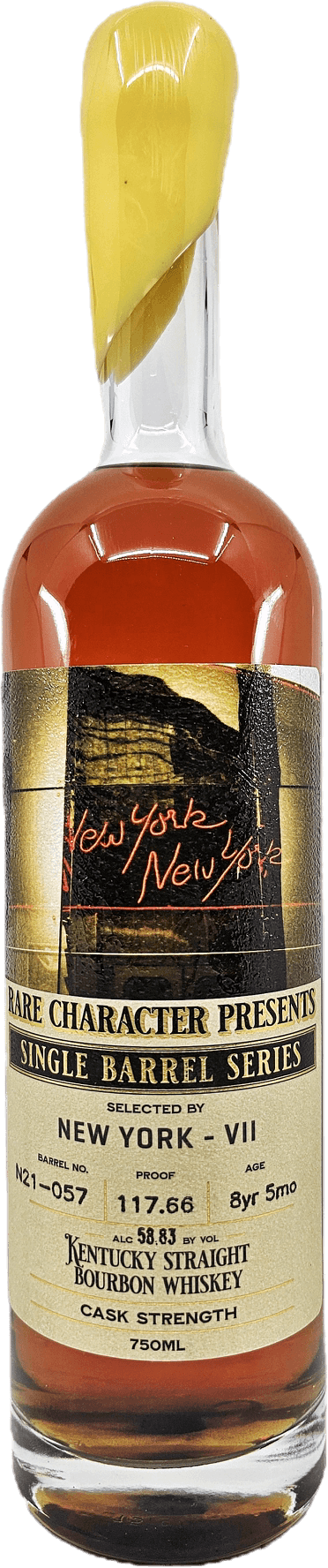 Rare Character NY-VII Single Barrel Bourbon 8 Yr 5mo 117.66 proof 750 ML