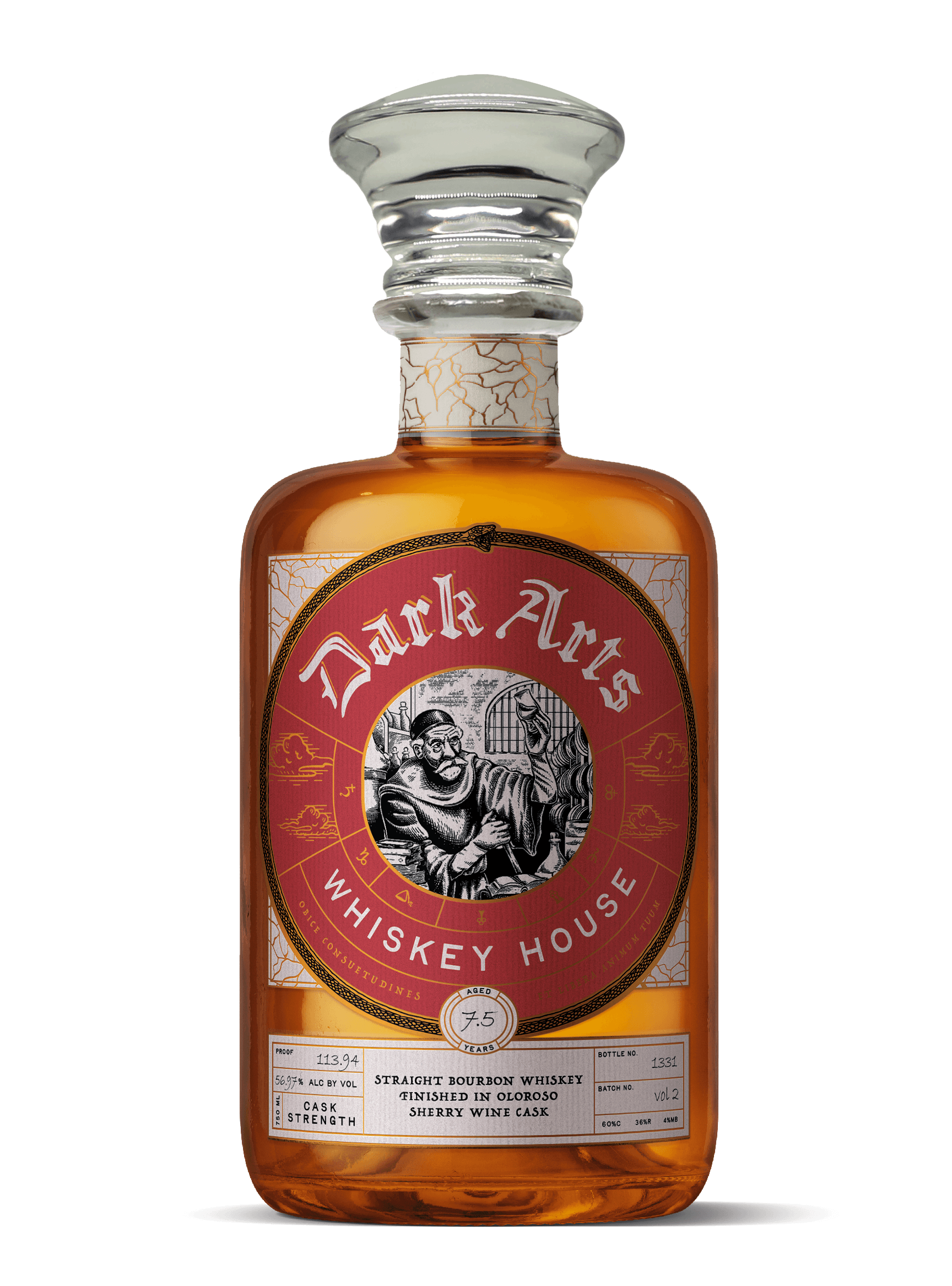 Dark Arts Whiskey House Bourbon Toasted French Oak Staves Finish 7.5Yr 750 ML